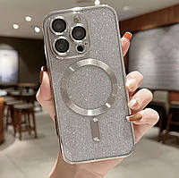Прозрачно-срібний чехол 2в1 MagSafe для Iphone 15 Pro Max