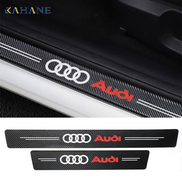 Наклейки на пороги AUDI Універсальні Декоративні внутрішні карбонові 5 шт (на передні та задні пороги+ багажник)