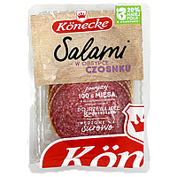 Ковбаса нарізка салямі з часником Конецьке Konecke salami z czosnku 100g 10шт/ящ (Код: 00-00015867)