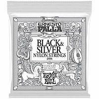 Струны для классической гитары ERNIE BALL P02406 28-42 Classical Black & Silver Nylon (среднее натяжение)