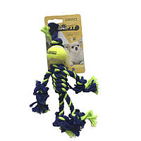 Іграшка для дрібних собак цуценят CROCI міні канатний чоловічок, зелений, 25см