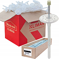 Дюбель Wkret-Met Klimas LFMG 10х160мм зонтик для пенопласта и ваты с металлическим стержнем и термоголовкой