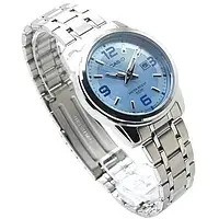 Женские Часы Casio Lady Classic LTP-1314D-2AVDF, голубые с серебрянным браслетом