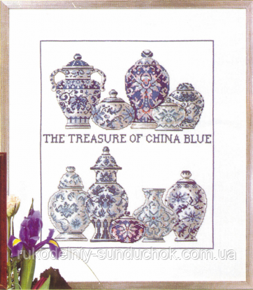 Набір для вишивання хрестом ТМ Permin "Китайський сервіз (China Blue)" 70-5482