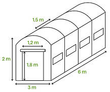 Теплиця садова, парник Focus Garden 3x6x2 м біла, фото 5