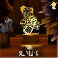 3D світильник-нічник «Ведмедик»