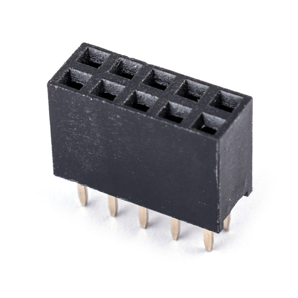 Роз'єм PBD-10 розетка дворядна 10 контактів на плату крок 2.54 мм, фото 1