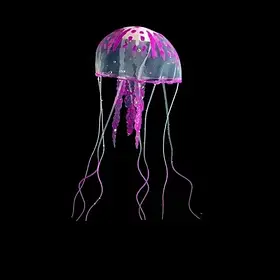 Декорація Медуза велика 10см силіконова світиться на волосіні для акваріума Фіолетова