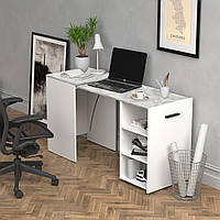 Стол-трансформер Hobana белый с бетон. Столы смарт раскладные. Компьютерный письменный для дома и офиса