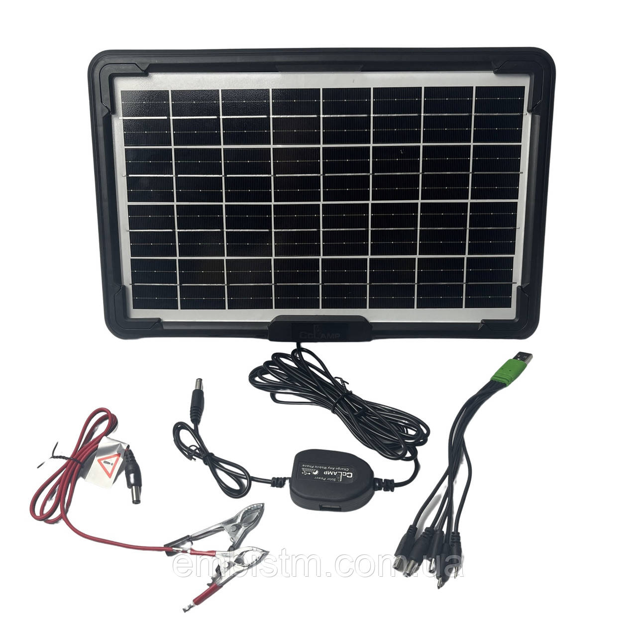 Переносна сонячна панель CCLamp CL-1612 12 W 16 V 9 V 6 V IP65 з набором перехідників для заряджання телефонів