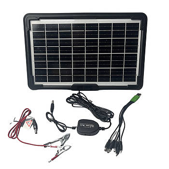 Переносна сонячна панель CCLamp CL-1612 12 W 16 V 9 V 6 V IP65 з набором перехідників для заряджання телефонів
