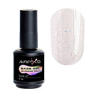 Arpiks Base Gel Shining Rain №06 - камуфлирующая база с 3D блеском (молочная с блестками), 15 г