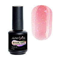 Arpiks Base Gel Shining Rain №08 - камуфлирующая база с 3D блеском (теплый нюд с блестками), 15 г