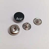 Кнопка для одежды гладкая таблетка (нержавеющая сталь) 12 мм Черная Dasign 100 шт