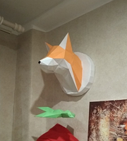 PaperKhan конструктор из картона 3D фигура лиса лисичка Паперкрафт Papercraft подарочный набор суверни игрушка
