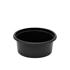 Соусник одноразовий пластиковий круглий 66/27 30мл. чорний PP PL 1уп/100шт