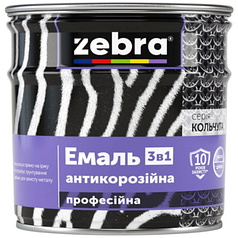 Емаль антикорозійна 3 в 1 "ZEBRA" серія Кольчуга біла 0,7 кг