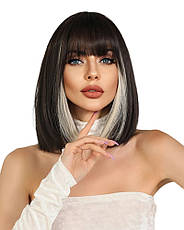 Перука каре чорна-блонд, термоволокно, фото 2