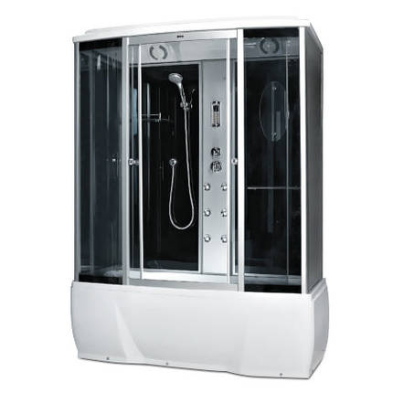 Душовий бокс Miracle F78-3W з КПУ 170х85х215 см з ванною сатин з гідромасажем тоноване скло, фото 1