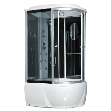 Душовий бокс Miracle F76-3W L з КПУ 120х85х215 см з глибоким піддоном асиметричний з гідромасажем