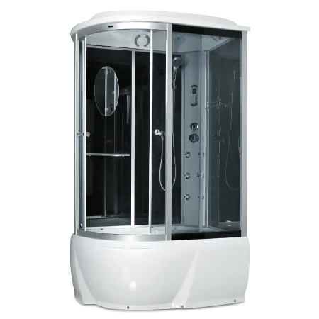 Душовий бокс Miracle F76-3W R з КПУ 120х85х215 см з глибоким піддоном асиметрична з гідромасажем