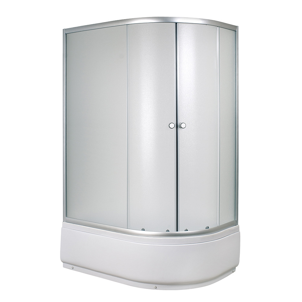 Душова кабіна Sansa S120-80/40L 120х80х197 см з глибоким піддоном асиметрична сатин скло шиншила