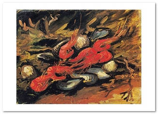 Открытка Vincent van Gogh — Still Life with Mussels and Shrimps