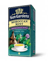 Чай зеленый Sun Gardens Moroccan Mint с мятой, меллисой, лепестками цветов розы и василька 25 пакетиков