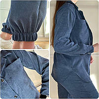Женский вельветовый костюм (рубашка и брюки): 42-44, 46-48, 50-52 - беж, джинс, бордо, фрез, чёрный, синий