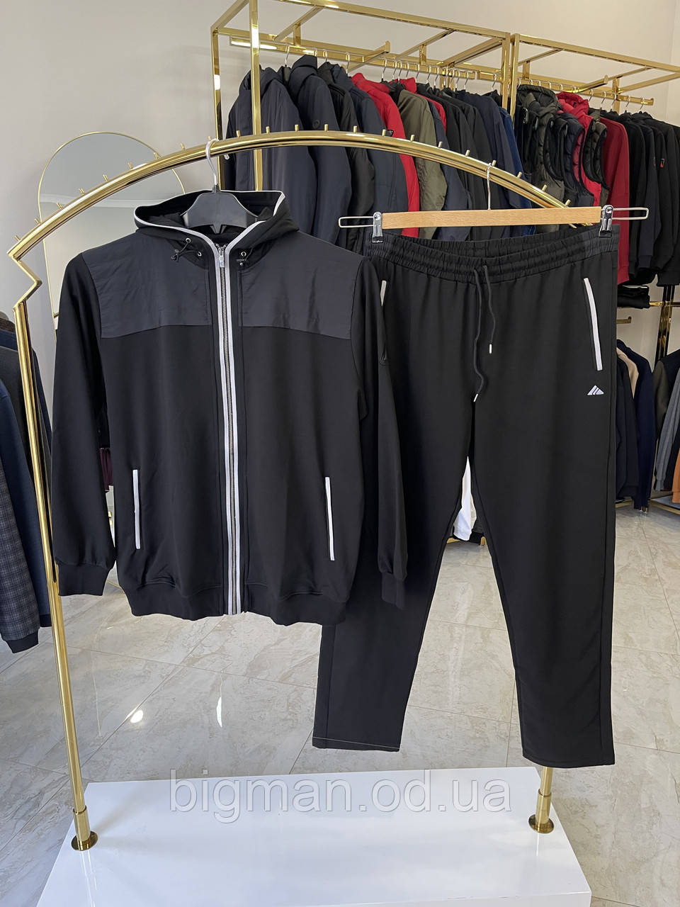Чоловічий трикотажний спортивний костюм Grand la Vita 0711 чорний батал 3-6XL