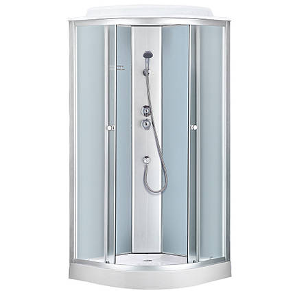 Душовий бокс Sansa 6690A/15 90х90х215 см з низьким піддоном сатин матове скло розсувні двері, фото 1