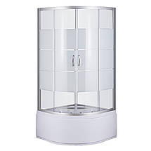 Душова кабіна Sansa S-90/40 (2) 90х90х196 см з глибоким піддоном сатин скло прозоре-lines, фото 4