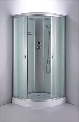 Душовий бокс Sansa 888/15 90х90х215 см з низьким піддоном сатин скло фабрик-білий, фото 1