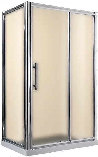 Душова кабіна Rhein RH916R 120х80х212 см з низьким піддоном хром розсувні двері скло матове