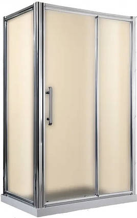 Душова кабіна Rhein RH916R 120х80х212 см з низьким піддоном хром розсувні двері скло матове, фото 1
