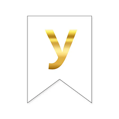 Букви на прапорці для будь яких написів "У" золото на білому