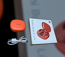 Бездротові навушники Redmi Buds 4 Lite для Xiaomi з LCD дисплеем Orange, фото 4