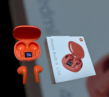 Бездротові навушники Redmi Buds 4 Lite для Xiaomi з LCD дисплеем Orange, фото 1