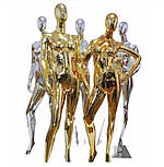 Манекен гіпсовий хром і золото на підставці, фото 2