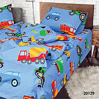 Комплект постельного белья подростковый 20129 машинки синий ранфорс Вилюта