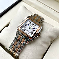 Жіночий годинник Cartier Panthère de Cartier rose gold наручний кварцовий на сталевому комбінованому браслеті