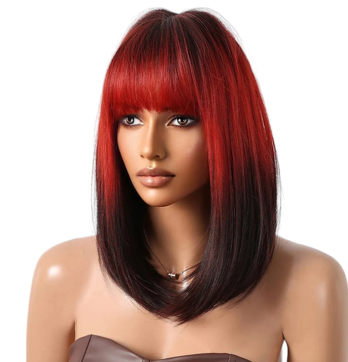 Перука Janetta червоне омбре, натуральне синтетичне волосся