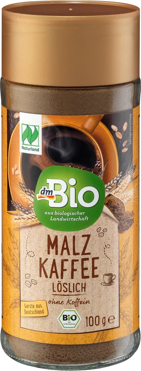Органічна розчинна кава без кофеїну dm Bio Kaffee, Malzkaffee, löslich, 100 гр
