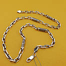 Срібна цепочка чоловіча товста зі вставками Архангел Михаїл і Спаси і Збережи освячена. Якірний ланцюг 55 см, фото 8