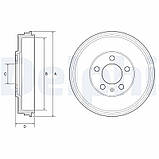 Гальмівний барабан задн SEAT TOLEDO IV SKODA RAPID 1.0-1.6D 07.12- BF575 (DELPHI), фото 3
