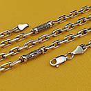 Срібна цепочка чоловіча товста зі вставками Архангел Михаїл і Спаси і Збережи освячена. Якірний ланцюг 55 см, фото 7