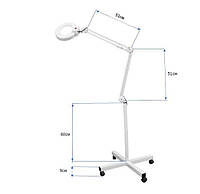 Косметологическая Лампа лупа напольная SP-32 (линза 12 см. 5 диоптрий)