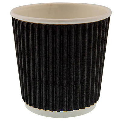 Гофрований стакан 110мл чорний (30шт)