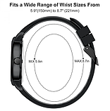 Красивий кварцовий модний чорний жіночий годинник з каучуковим ремінцем, фото 7