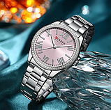 Модний стрілочний кварцовий наручний годинник з металевим ремінцем, фото 8